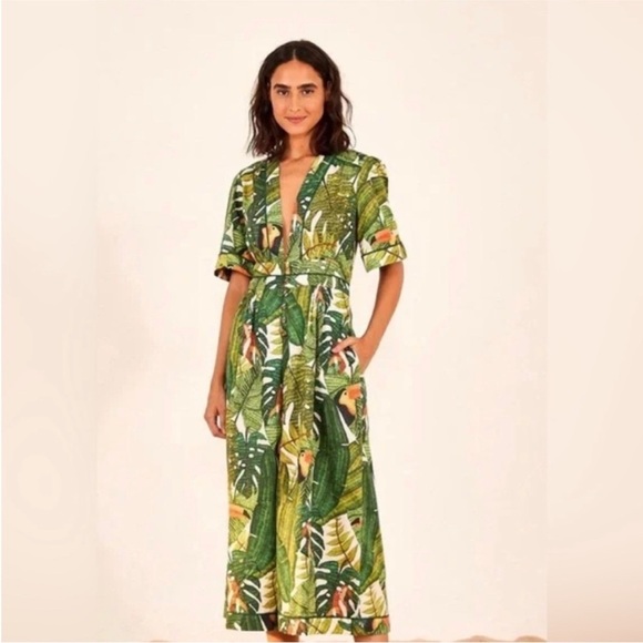 Farm Rio Paradise Forest Jumpsuit Size XS - Picture 2 of 10